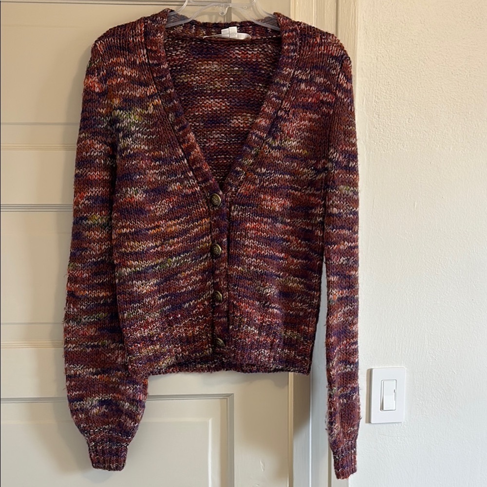 Veronica beard multicolor wool blend cardigan size M